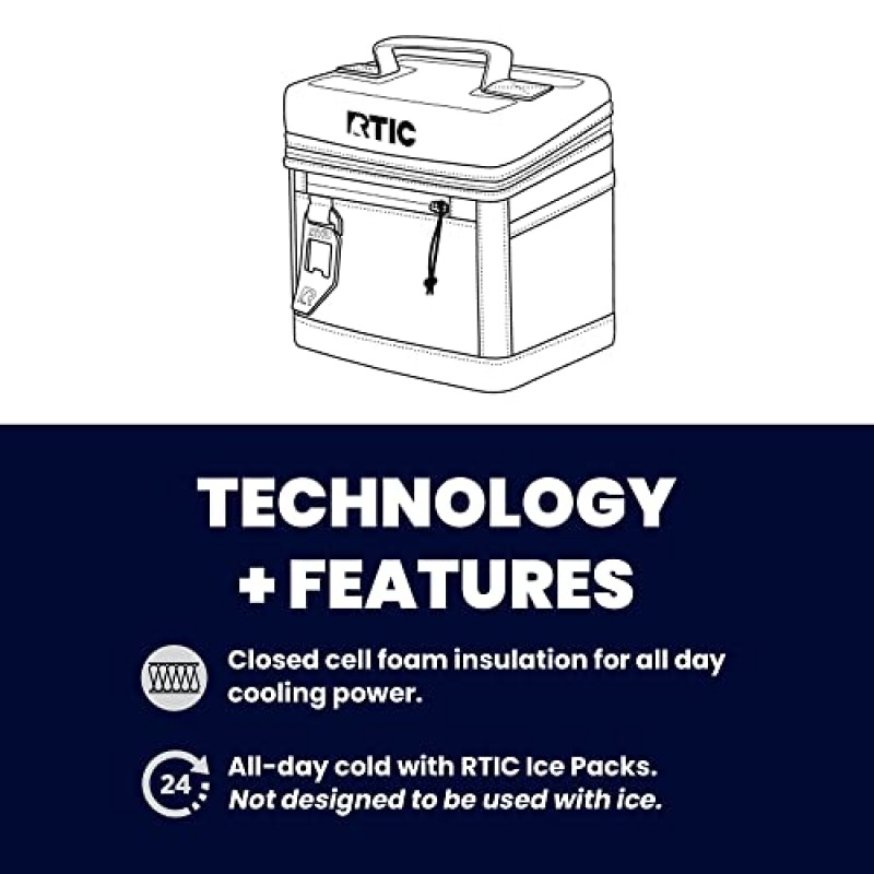 RTIC 28 캔 매일 쿨러, 점심, 해변, 음료, 음료, 여행, 캠핑, 피크닉, 남성용 및 여성용 소프트 양면 휴대용 절연 냉각