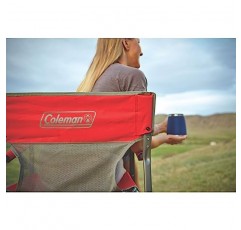 Coleman Outpost Breeze Steel 데크 의자, 패딩 처리된 팔 지지대가 있는 휴대용 접이식 의자 및 편안함을 위한 각진 앉은 자세, 캠핑, 파티오, 테일게이팅, 사이드라인 스포츠 등에 적합