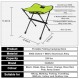 HADUKI 경량 접이식 캠핑 의자, 소형 알루미늄 합금 휴대용 의자 600D 방수 옥스포드 접이식 튼튼한 캠프 발판 낚시 하이킹 바베큐 야외 및 실내 사용 (녹색)