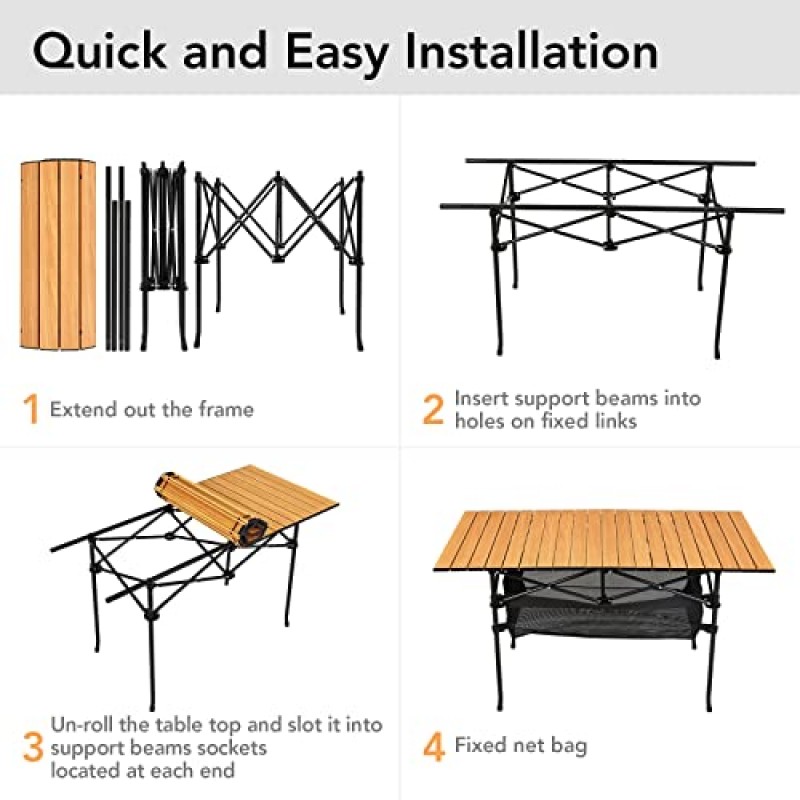 YUSING 휴대용 캠핑 테이블, 야외 캠핑, 하이킹, 피크닉, 해변, 낚시, 배낭 여행, 바비큐, RV(47