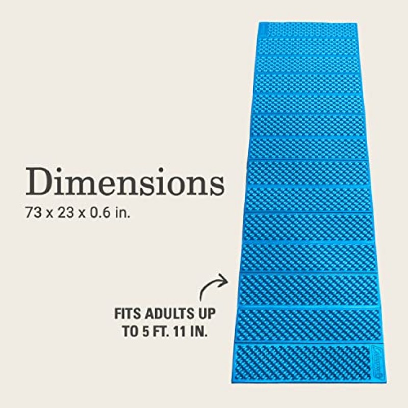 Coleman River Rest 폼 슬리핑 패드, 캠핑용 경량 접이식 수면 패드, 73 x 23 x 0.6인치, 따뜻함을 위한 단열 폼이 포함된 편안한 디자인