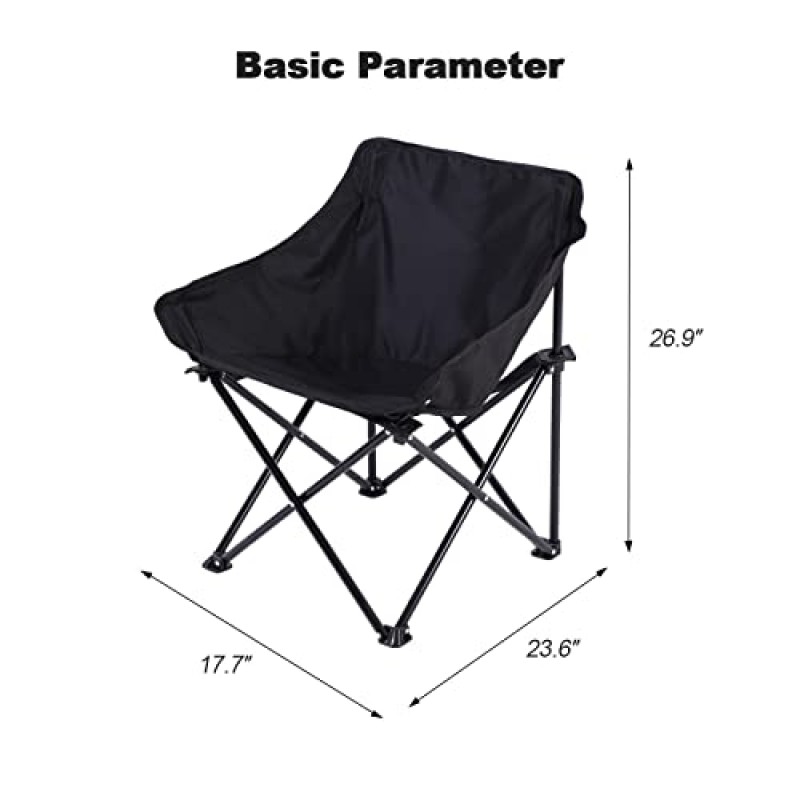 WOODEY 접이식 의자, 휴대용 캠핑 의자, 헤비 듀티 낚시 의자 뒷마당 잔디밭 해변 캠프 의자용 400파운드 지원 하이킹, 해변, 등산을 위한 좋은 도우미