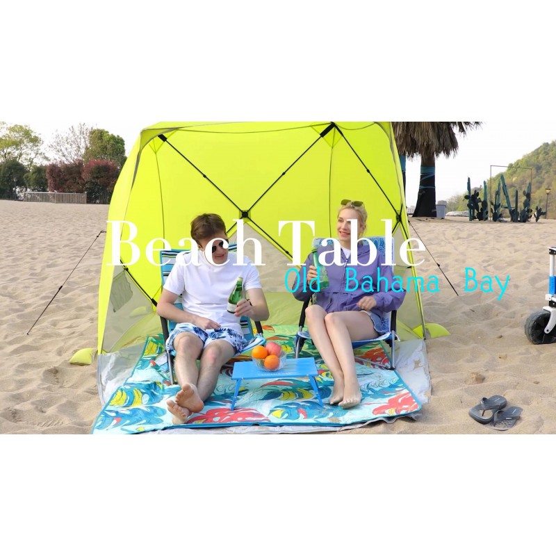 Old Bahama Bay 초경량 알루미늄 미니 테이블, 접이식 다리가 있는 접이식 소형 해변 테이블, 66lbs/30kg 중량, 피크닉 캠핑 야외 하이킹에 적합(파란색)