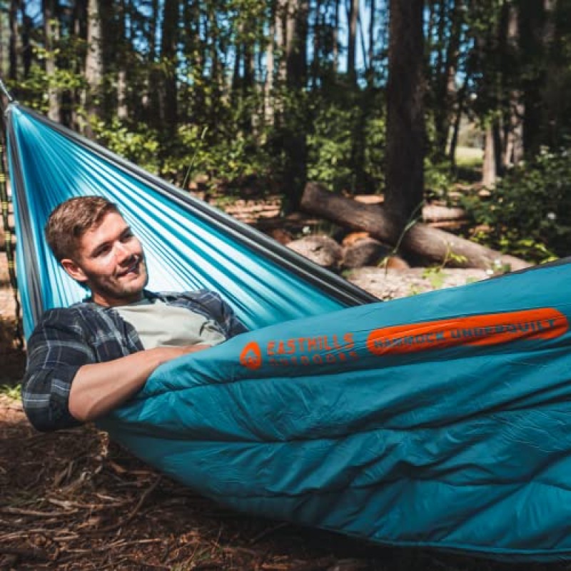 Easthills Outdoors Snuggler Hammock Underquilt - 해먹용 전장 언더퀼트, 캠핑, 백패킹, 하이킹을 위한 4계절 따뜻함 카키/라이트 그린