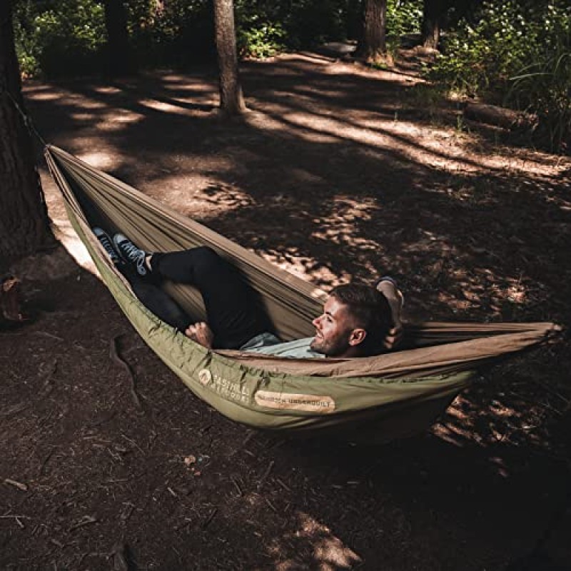 Easthills Outdoors Snuggler Hammock Underquilt - 해먹용 전장 언더퀼트, 캠핑, 백패킹, 하이킹을 위한 4계절 따뜻함 카키/라이트 그린