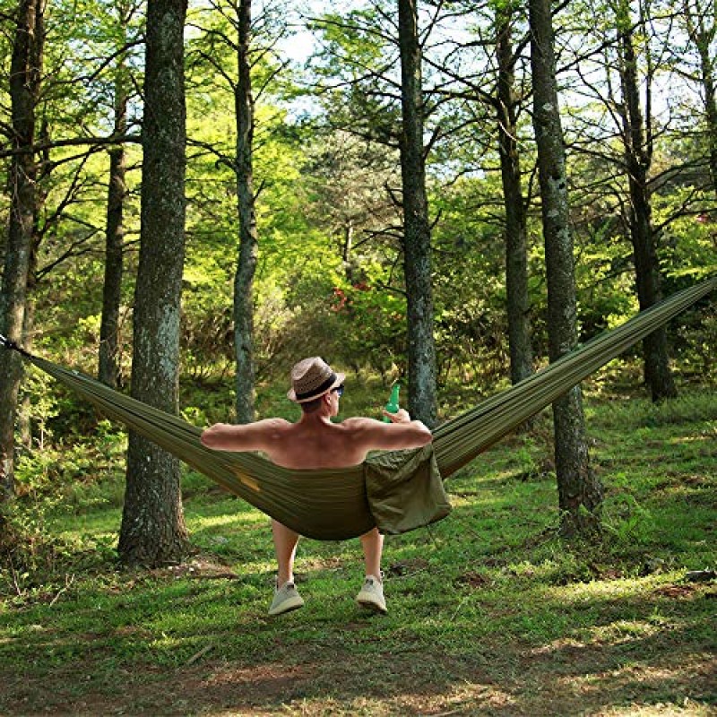 캠핑 해먹 그물, 텐트, 나무 끈이 있는 2인용 해먹 야외 여행 해변 생존 뒷마당 하이킹을 위한 헤비 듀티 방수 경량 나일론 휴대용 해먹