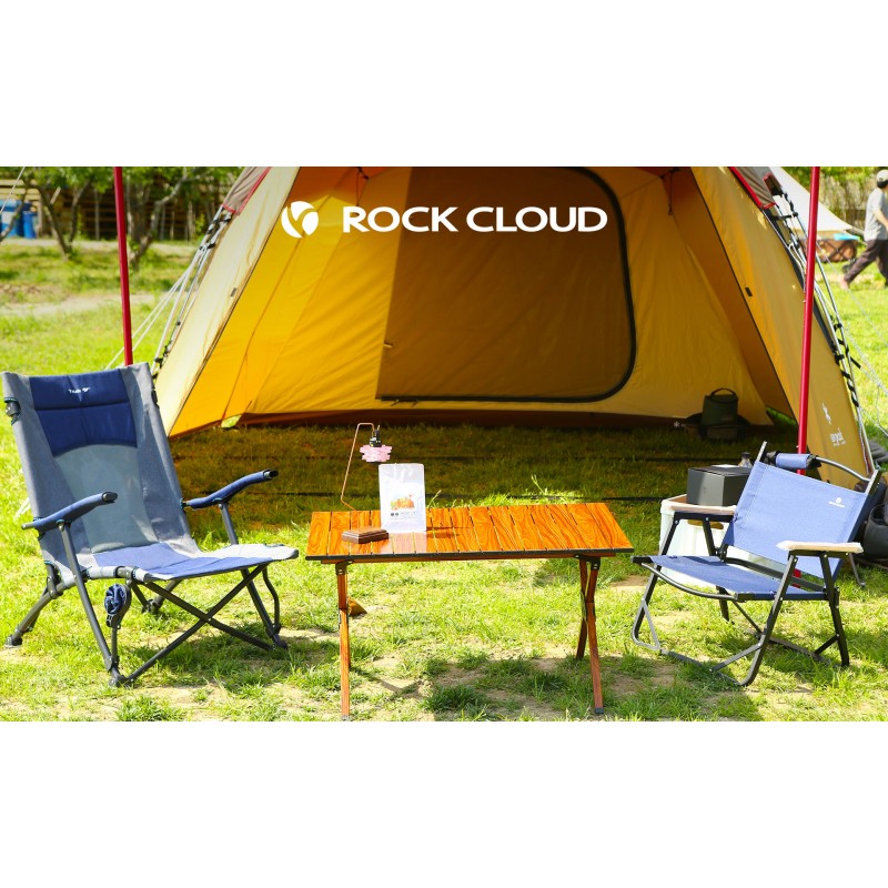 ROCK CLOUD 접이식 캠핑 테이블 알루미늄 휴대용 롤업 피크닉 테이블 4-6인 바베큐 뒷마당 파티오 파티, 34x24인치, 나뭇결