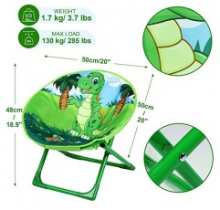Outplea 어린이 캠핑 의자, 공룡 문 의자, 야외 해변 여행 파티오를 위한 접이식 소형 캠핑 의자