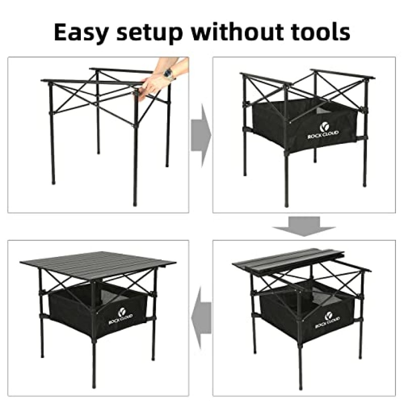 ROCK CLOUD 휴대용 캠핑 테이블 알루미늄 접이식 캠프 테이블 캠핑 하이킹 피크닉 배낭 여행용 경량 야외, 28