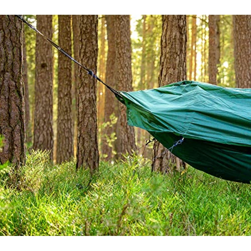 Lawson Hammock Ultimate Stabilizer 키트 - Blue Ridge 캠핑 해먹과 호환 가능, 반사 파라코드, 카라비너, 알루미늄 스테이크, 캐리 슬리브 포함