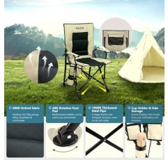 NAIZEA 온열 캠핑 의자, 대형 휴대용 캠핑 의자 온열 의자 패딩 캠프 의자, 야외 접이식 의자 스포츠 의자 야외 의자 잔디 의자 비치 의자