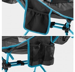 Ubon 컴팩트 접이식 캠핑 의자 배낭 여행 및 캠핑을 위한 2개의 사이드 포켓이 있는 경량 휴대용 야외 의자 2팩