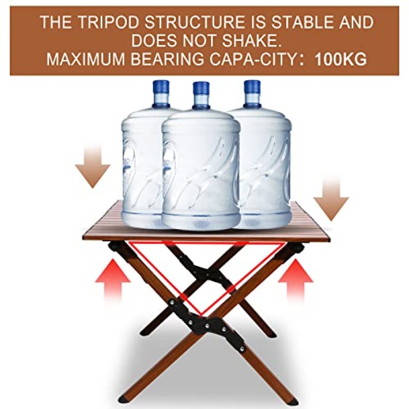 소형 휴대용 접이식 피크닉 테이블, 경량으로 접는 알루미늄 캠핑 테이블, 접이식 캠프 테이블 롤업, 자동차 접이식 사이드 테이블, 야외 활동, 해변, 바베큐 및 식사에 적합