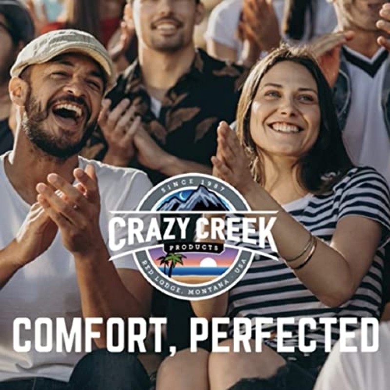 Crazy Creek 오리지널 롱백 의자, 캠핑 및 경기장용 휴대용 의자, 고밀도 폼 쿠션, 편안하고 조절 가능한 등받이, 가볍고 접이식, 블루