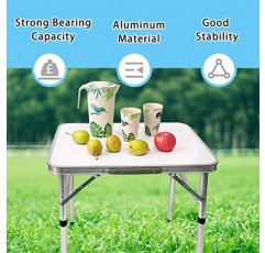 작은 접이식 캠핑 테이블 야외 피크닉 요리를위한 휴대용 조절 가능한 높이 경량 알루미늄 접이식 테이블