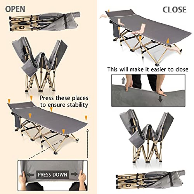 접이식 캠핑 침대, 여행, 캠핑, 사무실 낮잠을 위한 간편한 설치 침대 침대 사무실 침대.