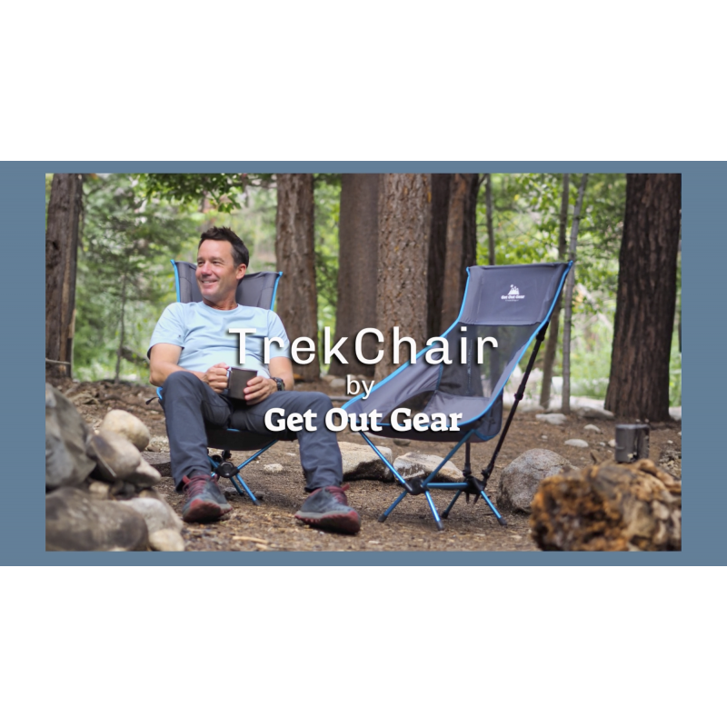 Get Out Gear TrekChair 하이백 초경량 백패킹 의자 - 의자만 | 사용자가 제공한 트레킹 폴이 필요합니다.