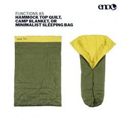 ENO, Eagles Nest Outfitters Spark Camp Quilt 해먹 담요 및 침낭, 에버그린