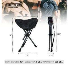 여행용 의자 C-시리즈 Slacker™ 접이식 삼각대, 야외 모험을 위한 휴대용 의자, 오리지널 Slacker™ Stool의 더 가벼운 버전, 검정색