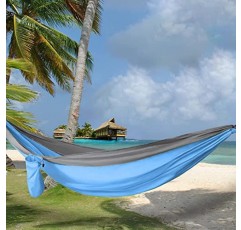 aiGear 캠핑 해먹 낙하산 나일론 해먹 (나무 끈 포함) 뒷마당 여행 하이킹 해변(CH013)을 위한 휴대용 더블