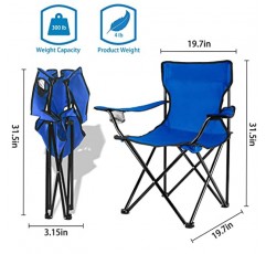 Damei Century 휴대용 캠핑 의자, 접이식 의자, 스포츠 의자, 야외 의자 및 잔디 의자, 블루