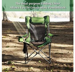 KEFOMOL 캠핑 라운지 의자, 휴대용 리클라이닝 캠핑 의자, 발판이 있는 접이식 캠핑 의자, 머리 받침 및 보관 가방, 배낭이 있는 메쉬 안락 의자, 330lbs 무게 용량