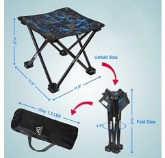 AILLOVCOL 캠핑 의자 휴대용 접이식 의자 휴대용 의자 미니 접이식 의자 성인용 낚시 의자 낚시 하이킹 원예 및 해변 캐리 백(위장) 포함(블루)