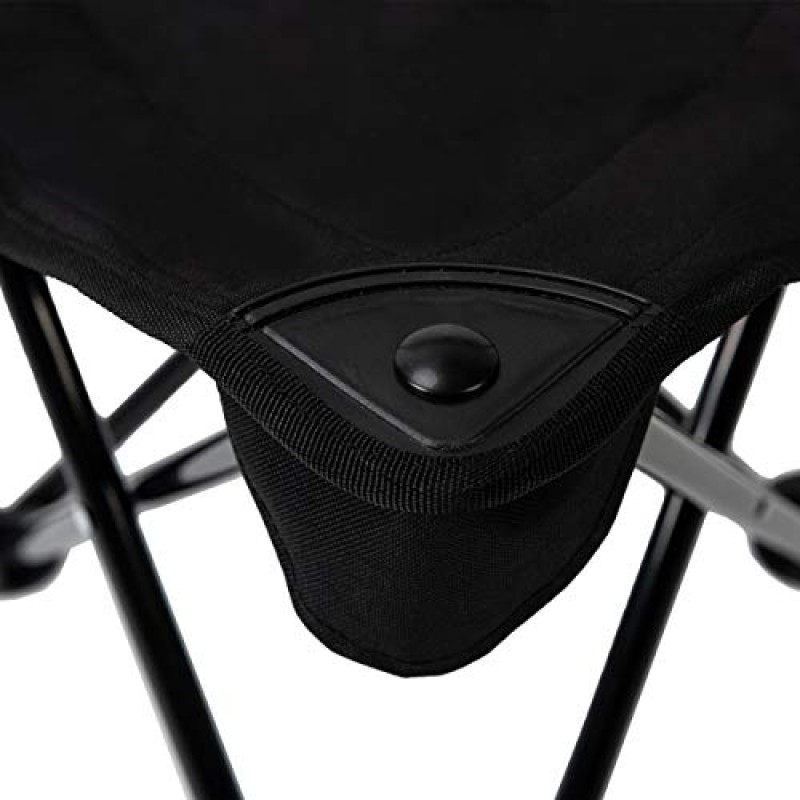 Pacific Pass 경량 휴대용 삼각대 캠프 의자, 휴대용 가방 포함 - 폴리에스테르, 강철, 검정색