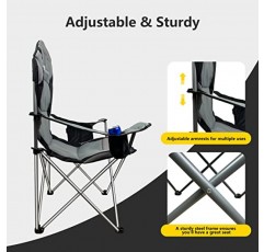 aofunny 캠핑 의자, 쿨러 포켓과 컵 홀더가 있는 성인용 패딩 캠핑 의자, 휴대용 가방이 있는 휴대용 접이식 의자, 최대 250lb 수용 - 경량 6.6lb, 축구, 피크닉