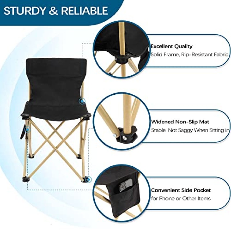Simivol 휴대용 접이식 의자, 야외 접이식 캠핑 의자, 사우나, 해변, 피크닉, 바베큐용 보관 주머니와 운반용 가방이 있는 잔디 의자