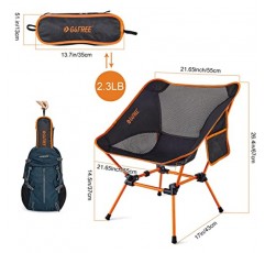 G4Free 접이식 캠핑 의자, 초경량 컴팩트 배낭 접이식 의자 잔디 의자 헤비 듀티 330lbs 사이드 포켓 ​​포함 야외 캠프 여행 해변 피크닉 원예 여행 하이킹