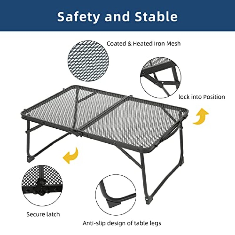 ROCK CLOUD 휴대용 캠핑 테이블 초경량 알루미늄 접이식 그릴 테이블 해변 하이킹 배낭 야외 피크닉 RV 바베큐를위한 작은 캠프 테이블
