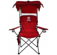Elevon 캐노피 의자 접이식 캠핑 안락의자 지지대, 휴대용 가방 포함, 버건디