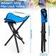Deekin 4 Pcs 접이식 캠핑 의자, 15.7 인치 높이 휴대용 삼각대 의자 캠핑 의자 야외 여행 접이식 경량 접이식 좌석 캠핑 걷기 사냥 하이킹 낚시 (블루)