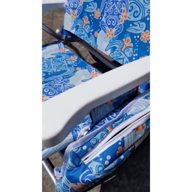 올드 바하마 베이 배낭 비치 의자 5 위치 누워 성인용 플랫 리클라이닝 라운지 의자 쿨러 백이 포함된 휴대용 접이식 경량 모래 야외 태양용 캠핑 의자