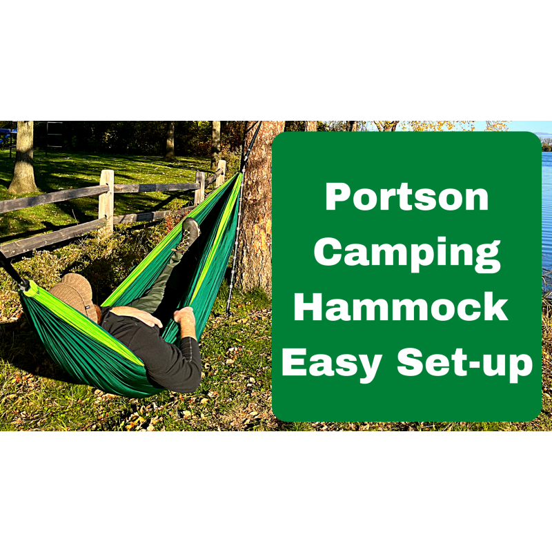 포트슨 캠핑 해먹 - 매디슨 기반 - 배낭 여행, 여행, 하이킹을 위한 더블 해먹 - 휴대용 해먹 - 나무 친화적인 스트랩 포함