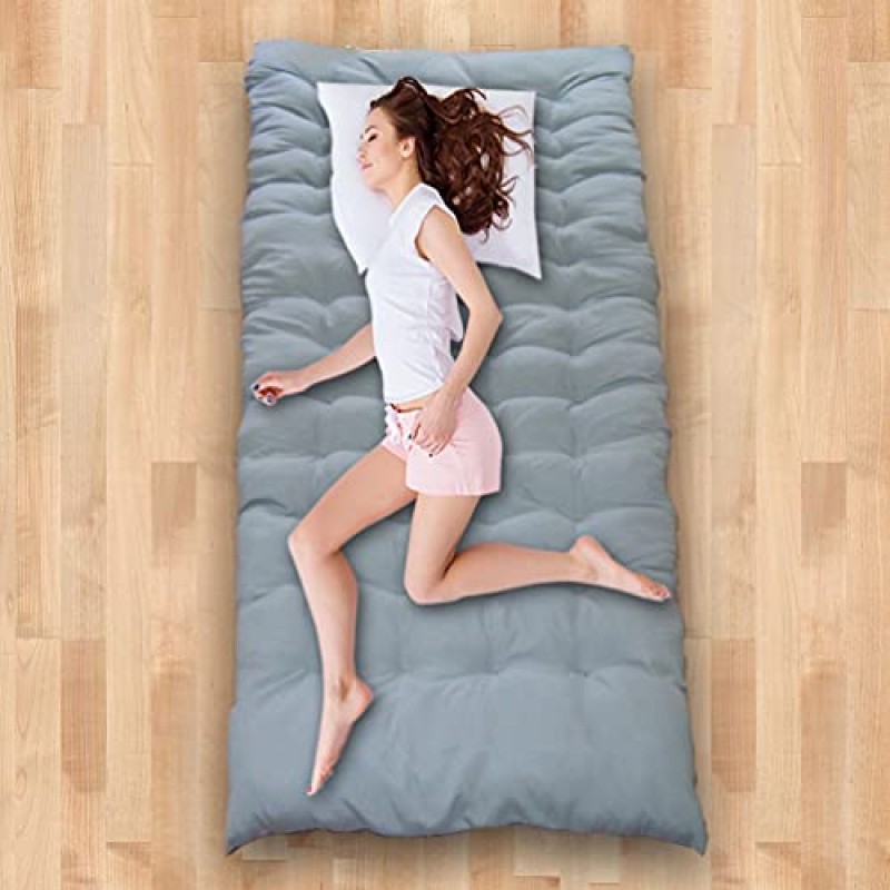 Olytamxi XL 유아용 침대 매트리스 패드, 접이식 두꺼운 메모리 폼 성인용 캠핑 침대, 실외 및 실내용 편안한 유아용 침대 매트리스