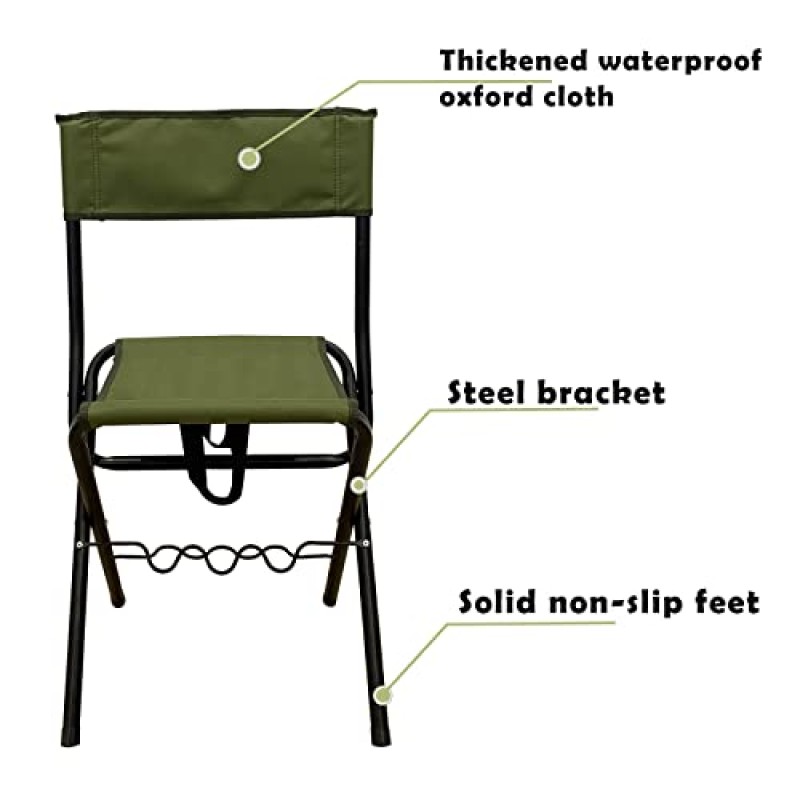 로드 홀더가 있는 LEADALLWAY 낚시 의자 휴대용 접이식 캠핑 의자 작은 의자