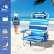 성인용 Canpsky 휴대용 해변 의자, 야외용 4 위치 배낭 접이식 캠핑 의자, 배낭 끈이 달린 해변 의자, 파란색 녹색…