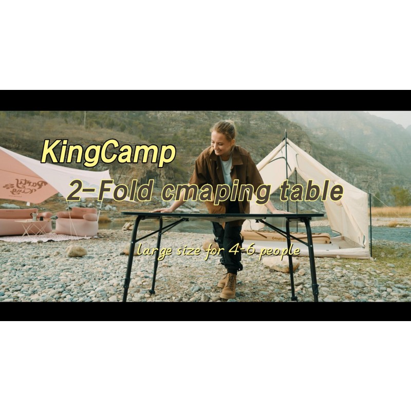 KingCamp 캠핑 테이블 실내 및 실외 캠핑 피크닉 바베큐 뒷마당 파티, 4-6인용 휴대용 경량 접이식 캠프 테이블