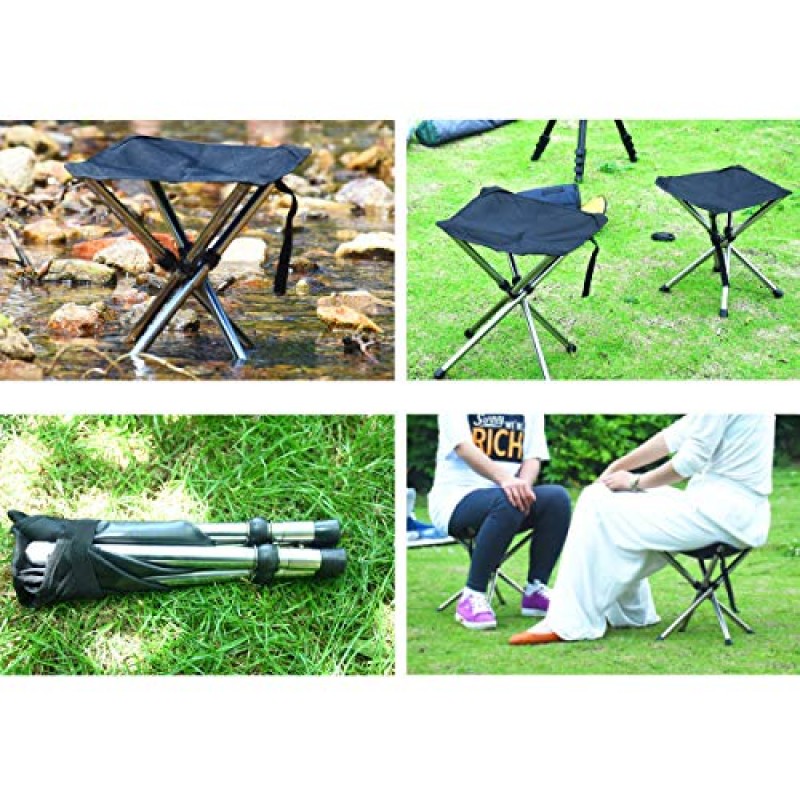 OutyFun - 휴대용 접이식 의자 - 하이킹, 해변, 캠핑, 바비큐 및 낚시용 보관 가방이 포함된 250LB 스테인레스 스틸 야외 슬래커 접이식 접이식 의자 로드