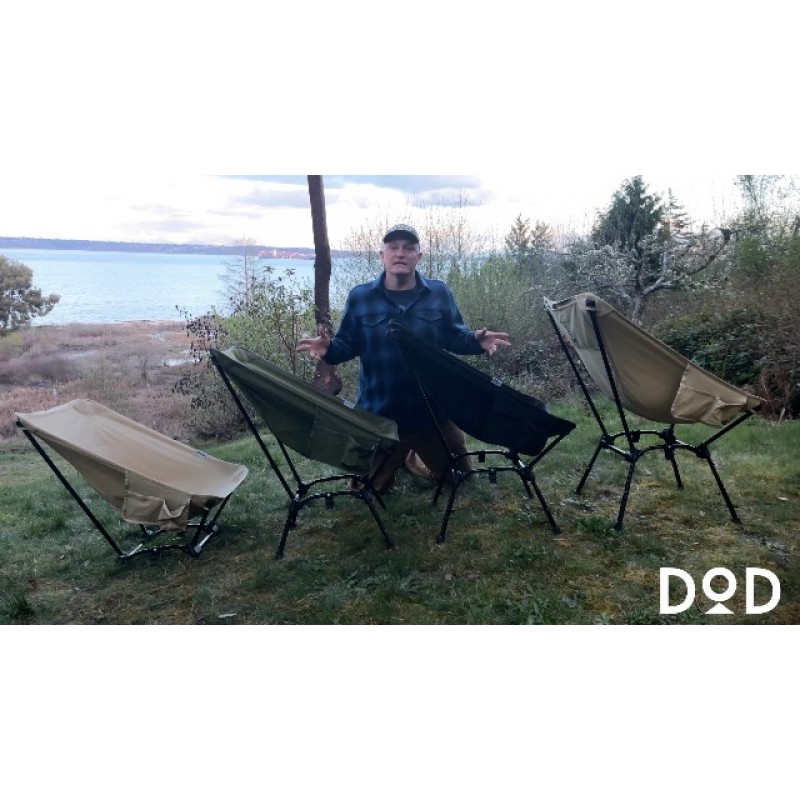 국방부 스고이 의자(DOD Sugoi Chair) - 모든 야외 활동에 이상적인 높이와 좌석 각도로 조절 가능한 휴대용 캠핑 및 배낭 의자(올리브)