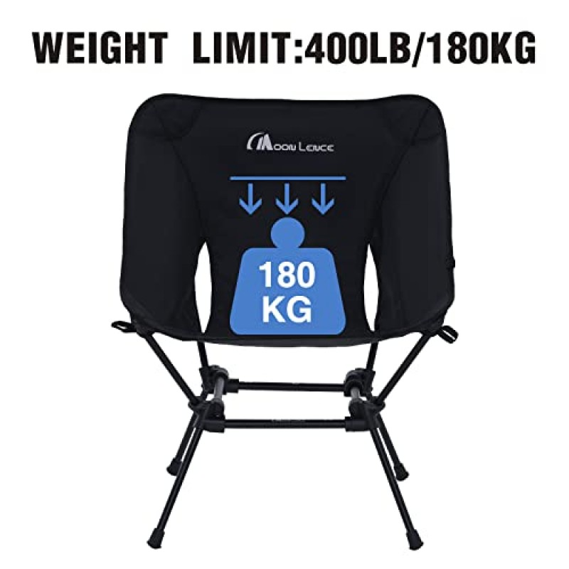 MOON LENCE 휴대용 캠핑 의자 2 팩, 배낭 의자, 3세대 접이식 의자, 배낭 하이킹을 위한 소형 경량, 헤비듀티, 사이드 포켓 ​​2개 포함