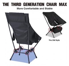 MOON LENCE 성인용 캠핑 의자, 조절 가능한 특대 해변 의자 잔디 의자, 등받이가 높음 - 대용량, 헤비 듀티 - 배낭 여행용 의자 하이킹 낚시용 접이식 의자