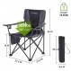 Aohanoi 캠핑 의자, 무거운 사람들을 위한 캠핑 의자, 매우 넓은 좌석이 있는 특대 야외 접이식 달 의자, 최대 500lbs까지 지원하는 접이식 의자, 검정색 2개