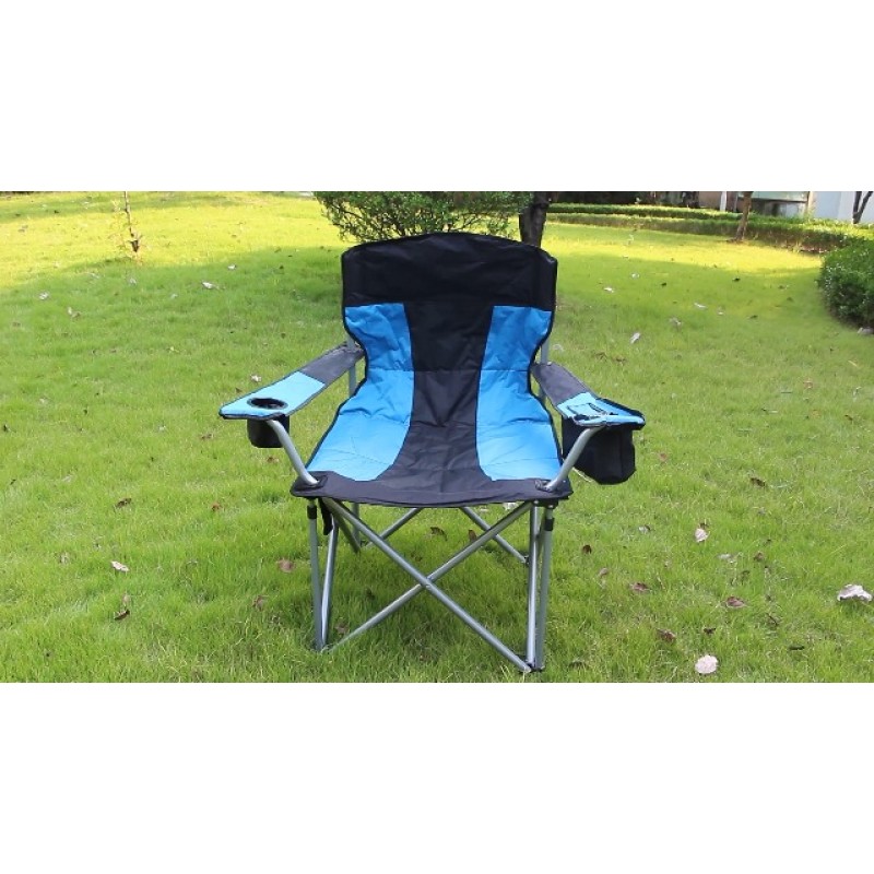 성인용 해변 의자, 대형 캠핑 의자 500lb, 외부용 접이식 의자, 팔걸이가 있는 견고한 휴대용 의자, 쿨러 백, 사이드 포켓, 컵 홀더, 야외 접이식 캠핑 의자