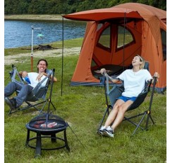 TIMBER RIDGE [해먹] [캠핑] [의자] 등받이 조절 가능, 견고한 접이식, 300lbs 지원, 여행 및 파티오용 휴대용, 회색