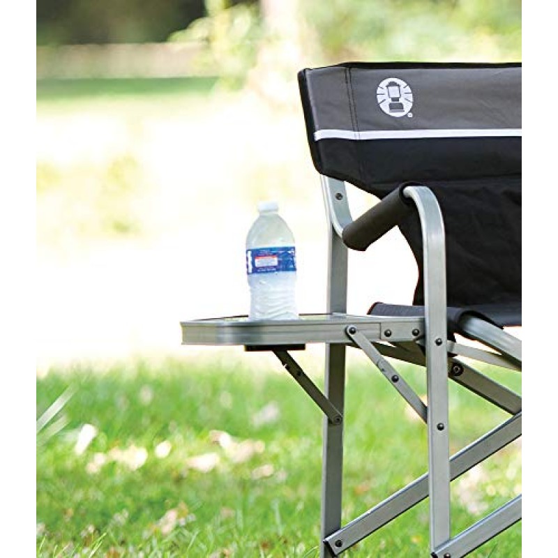 사이드 테이블이 있는 Coleman 캠프 의자 | 접이식 비치 의자 | 테일게이팅, 캠핑 및 야외 활동을 위한 휴대용 갑판 의자