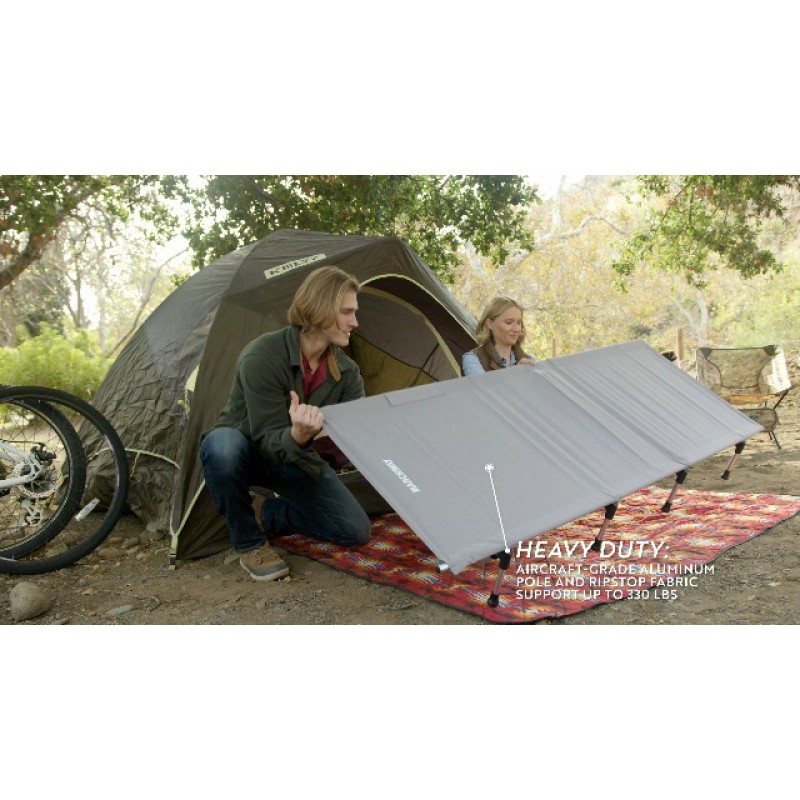 MARCHWAY 경량 접이식 텐트 캠핑 침대 침대(레버 잠금 장치 포함), 간편한 설정 야외 여행, 사냥, 하이킹, 오토바이 타기, 330Lbs 지원을 위한 휴대용 컴팩트