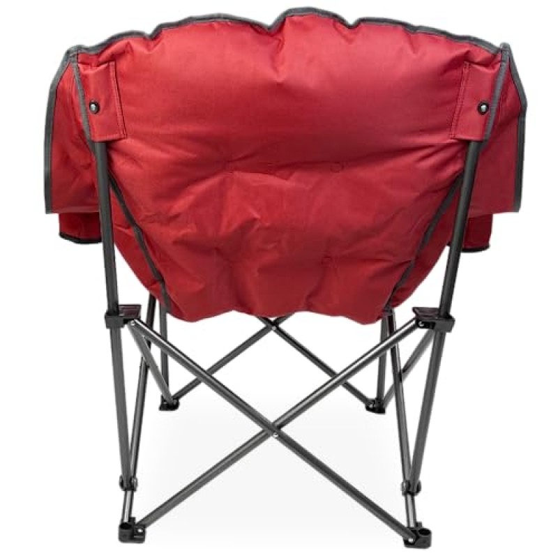 블랙 시에라 컴포트 클라우드 디럭스 XL 패딩 캠핑 의자, 컵 홀더 및 캐리백이 포함된 특대 접이식 의자, 400파운드를 지원하는 튼튼한 야외 휴대용 의자, 특대 캠프, 파티오 또는 데크 의자